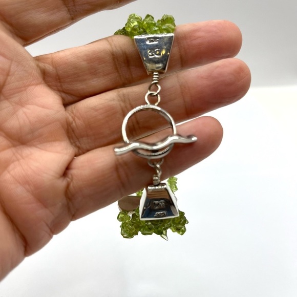 DTR JAY KING 925 Silver Vintage Peridot Multi-Strand Chain Bracelet size 7.5 - Picture 3 of 11